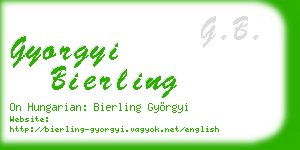 gyorgyi bierling business card